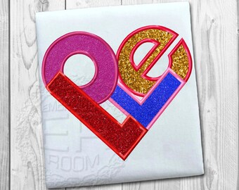 Heart Applique Embroidery Design, Love Applique Embroidery Design, Font Applique Embroidery Design, Valentine's Day, Instant Download # 122