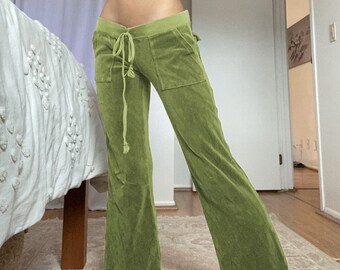 velour pants with pockets