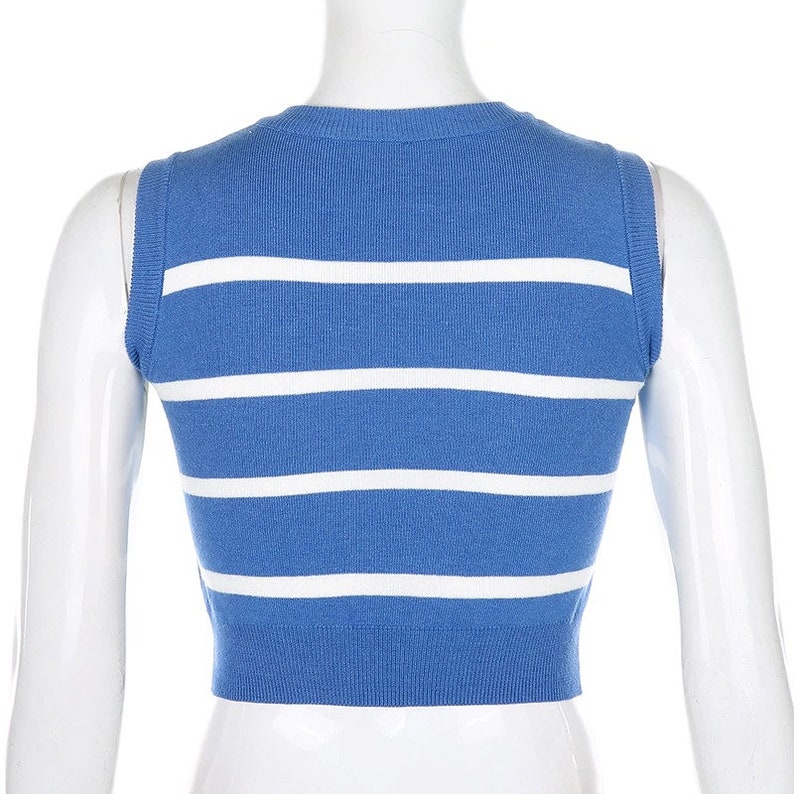 Y2K Argyle Plaid V-Neck Crop Top Sweater Vest Summerwear Partywear Streetwear Beachwear Festivalwear Ravewear Y2K