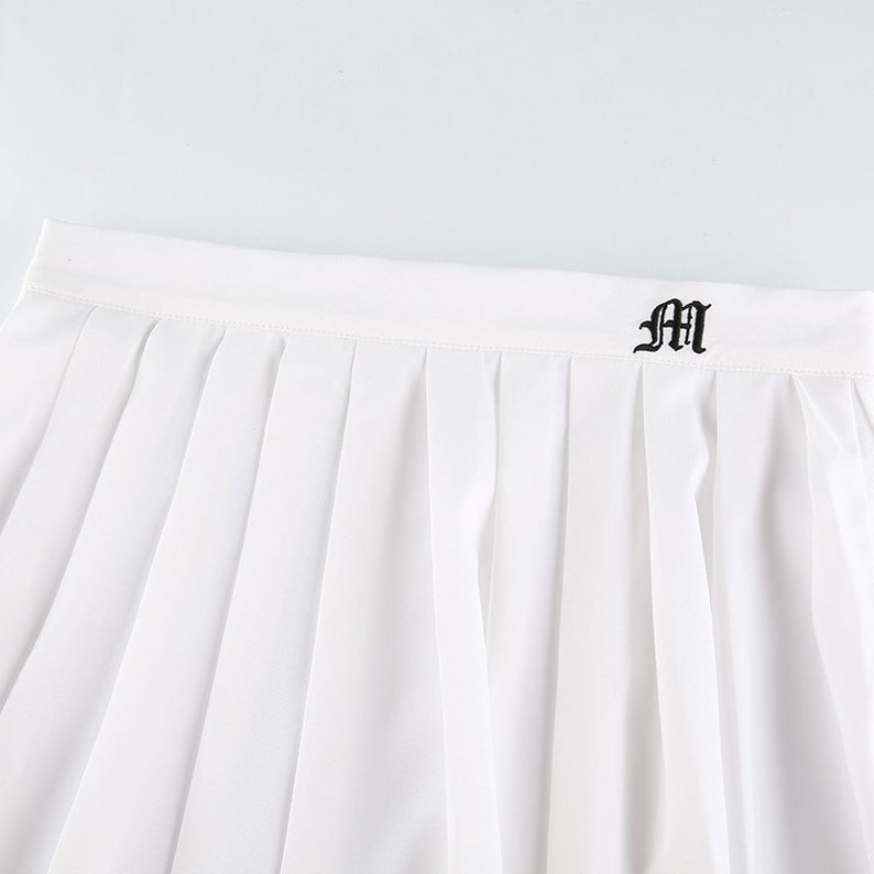 Y2K M Letter Printed Pleated  High Waisted Above the Knee Sexy image 7