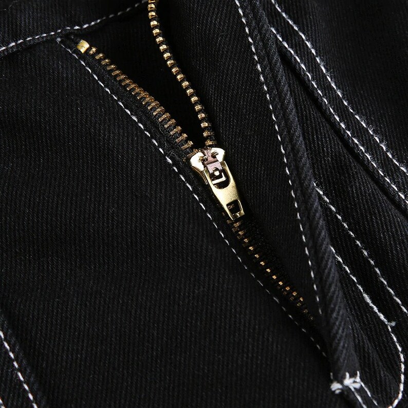 White Striped Thread Decorated High Waisted Loose Cargo Pants Streetwear Gothicwear Punkwear Harajuku Vintage Winterwear