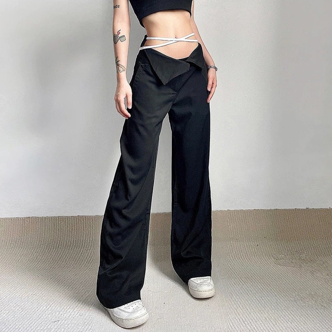 Low Waisted Wide Leg Pants / Streetwear / Vintage / Harajuku / - Etsy