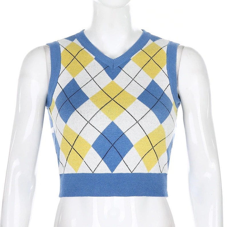 y2k cropped sweater vest