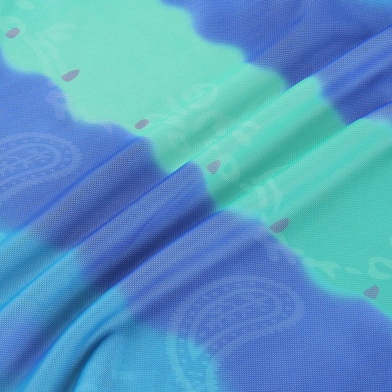 Y2K Blue Floral Print & Double Layer Short Designed High | Etsy