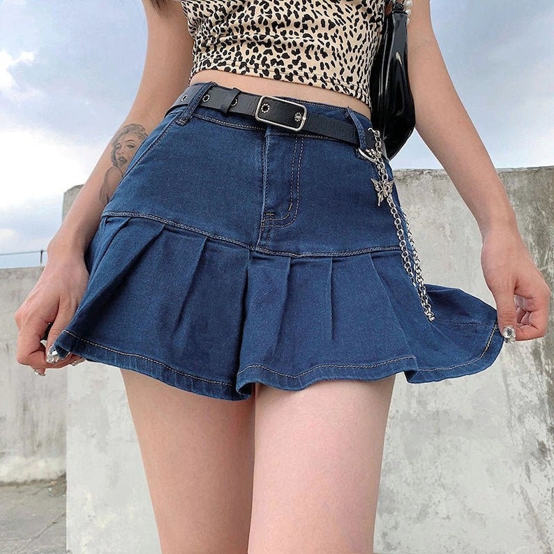 Y2K Denim High Waisted Sexy Mini Summer Short Underneath Skirt / Summerwear / Partyweaar / Ravewear / Festivalwear / Harajuku Style 