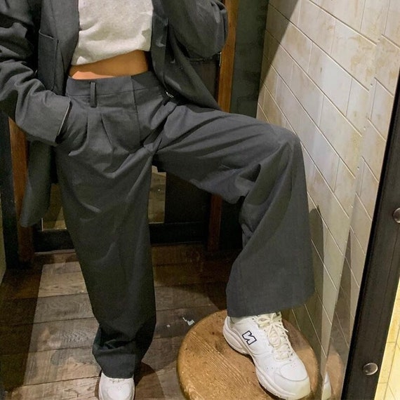 Dark Academia Casual a vita alta pantaloni lunghi Pantaloni | Etsy Italia