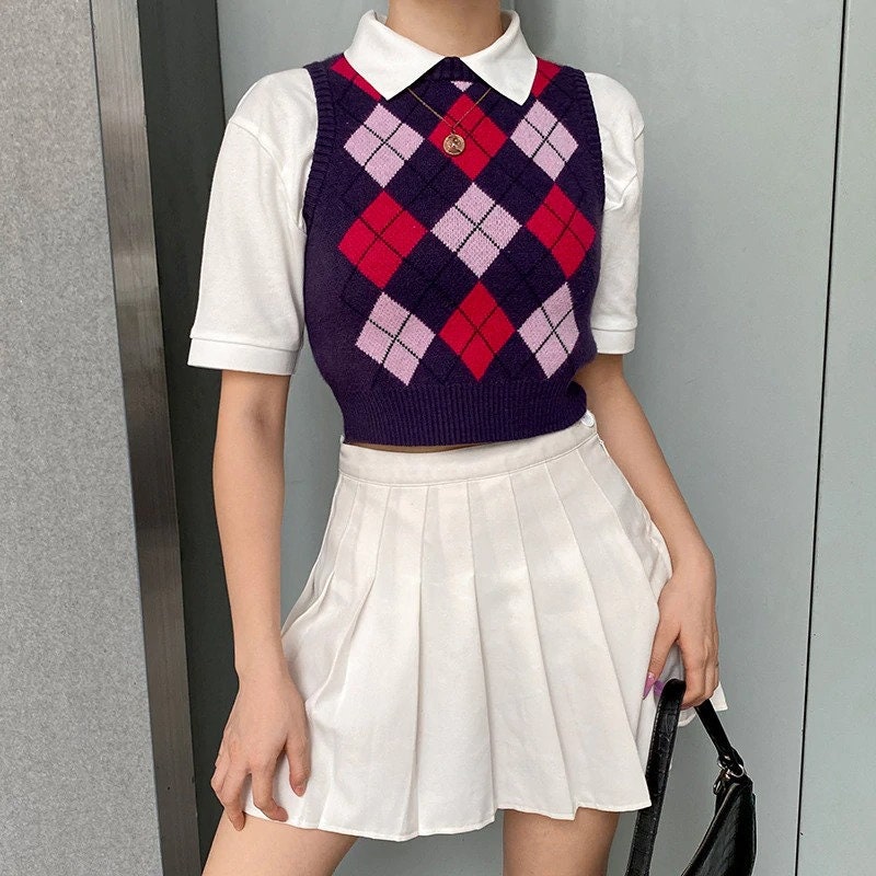 Purple Sweater Vest - Etsy