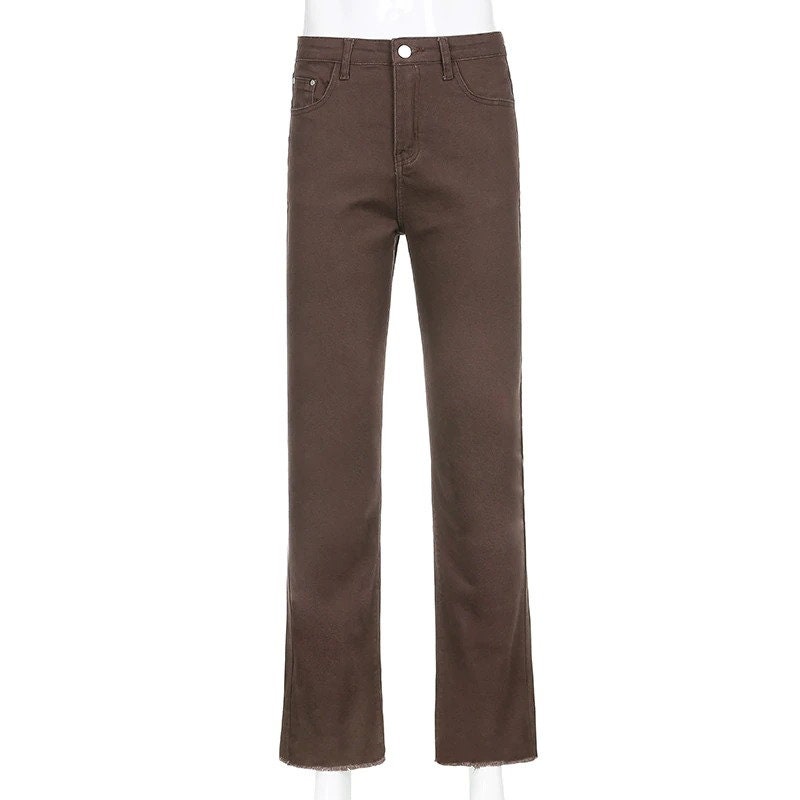 brown high waisted pants