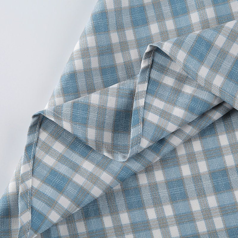 Y2K kariert kariert plaid & Verband entworfen Puff Ärmel Mini | Etsy