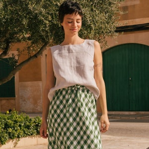 Linen tank top LUCIA. Sleeveless linen top