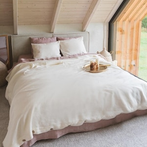 Linen duvet cover White. Linen bedding. French linen duvet cover