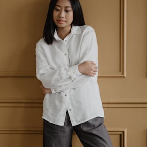 NORDKAPP classic linen shirt. Women linen shirt