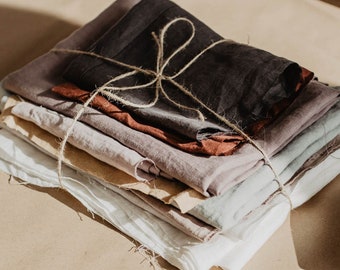 Linen Scraps Bundle / Natural Linen Fabric Remnants For Craft Projects
