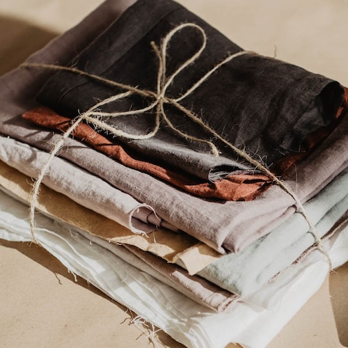 Linen Scraps Bundle / Natural Linen Fabric Remnants for Craft Etsy