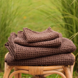 Waffle Linen Towel. Various Colors Waffle Linen Bath Towel. Linen Waffle Towel
