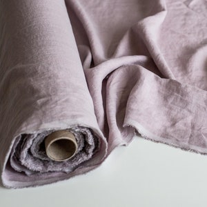 95" / 240 cm Dusty Rose Wide Linen Fabric By Meter Organic Stonewashed Pink Linen Fabric For Sewing