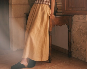 Maxi linen skirt MONA. Linen skirt for women. Long skirt