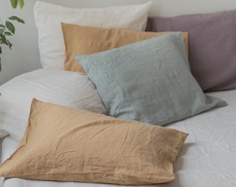 Linen pillowcase. Custom size linen pillow cover.