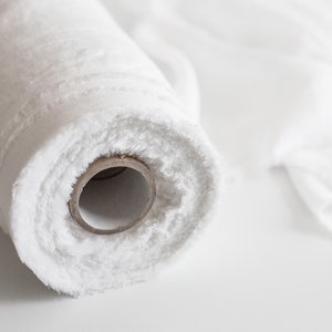 Softened White Linen Fabric, MEDIUM WEIGHT White Linen, 190 GSM, Washed  Linen Fabric by the Meter, Linen Fabric by the Yard, for Clothes 