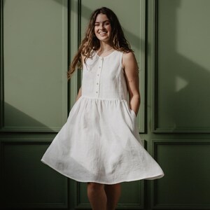 Linen sleeveless summer dress HAZEL