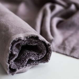 95" / 240 cm Dusty Lavender Linen Fabric Wide  Pure Softened Linen Fabric For Sewing Clothes Bedding Tablecloth Curtains