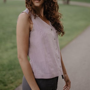 TUNIS linen button top. Linen clothing for women