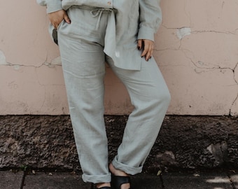 MALMO linen pants. Classic style linen pants. Linen pants for women.