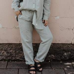 MALMO linen pants. Classic style linen pants. Linen pants for women.
