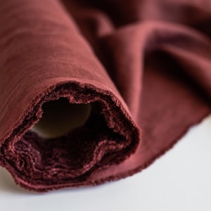95"/240cm Terracotta Wide Linen Fabric Upholstery Fabric By The Yard Linen Fabric By The Yard For Clothes Wide Linen Fabric