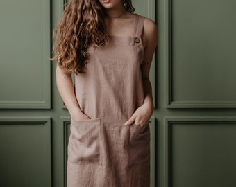 Linen apron dress JADE