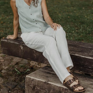 MALMO linen pants. Classic style linen pants.
