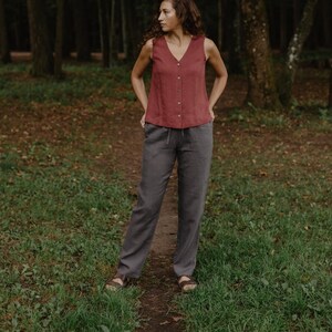 MALMO linen pants. Classic style linen pants. Linen pants for women. image 1