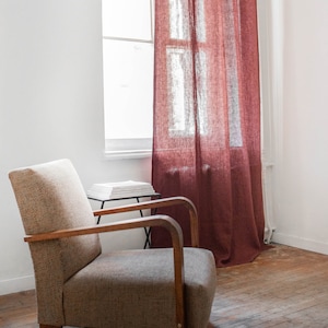 Linen living room curtains. Linen Tab Top Curtain. Linen curtains for bedroom. image 4