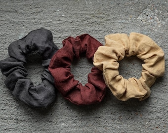 Linen scrunchies set of 3. Hair tie. Ponytail holder