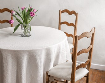 Round Linen Tablecloth in Various Colors. Washed soft linen tablecloth. Custom size tablecloth