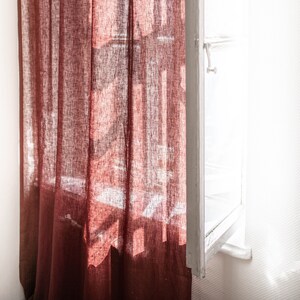 Linen living room curtains. Linen Tab Top Curtain. Linen curtains for bedroom. image 3