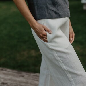 OULU super long linen pants. Wide leg linen pants. Linen pants for women