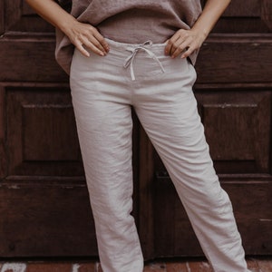 MALMO linen pants. Classic style linen pants. Linen pants for women. image 5