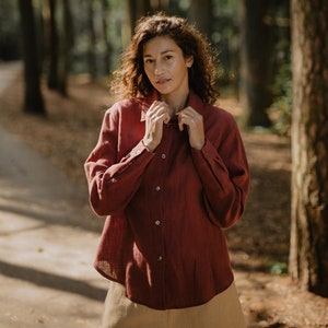 ODENSE casual linen shirt. Linen top women