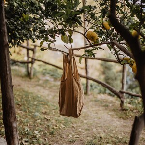 Linen tote bag. Linen shopping bag. Zero waste linen bag image 3