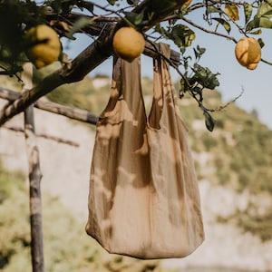 Linen tote bag. Linen shopping bag. Zero waste linen bag image 1