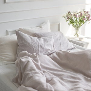 Linen duvet cover in Cream. Linen bedding. Bedding set queen. image 4