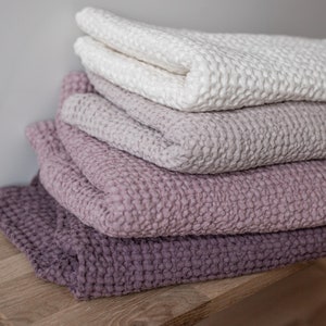 Waffle Linen Towel. Various Colors Waffle Linen Bath Towel. Linen Waffle Towel