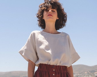 PORTO oversized linen top. Linen clothing for women