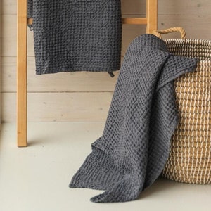 Waffle Linen Towel. Various Colors Waffle Linen Bath Towel. Linen Waffle Towel