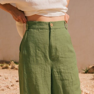 BARBORA linen pants. Straight cut linen pants. Linen pants for women