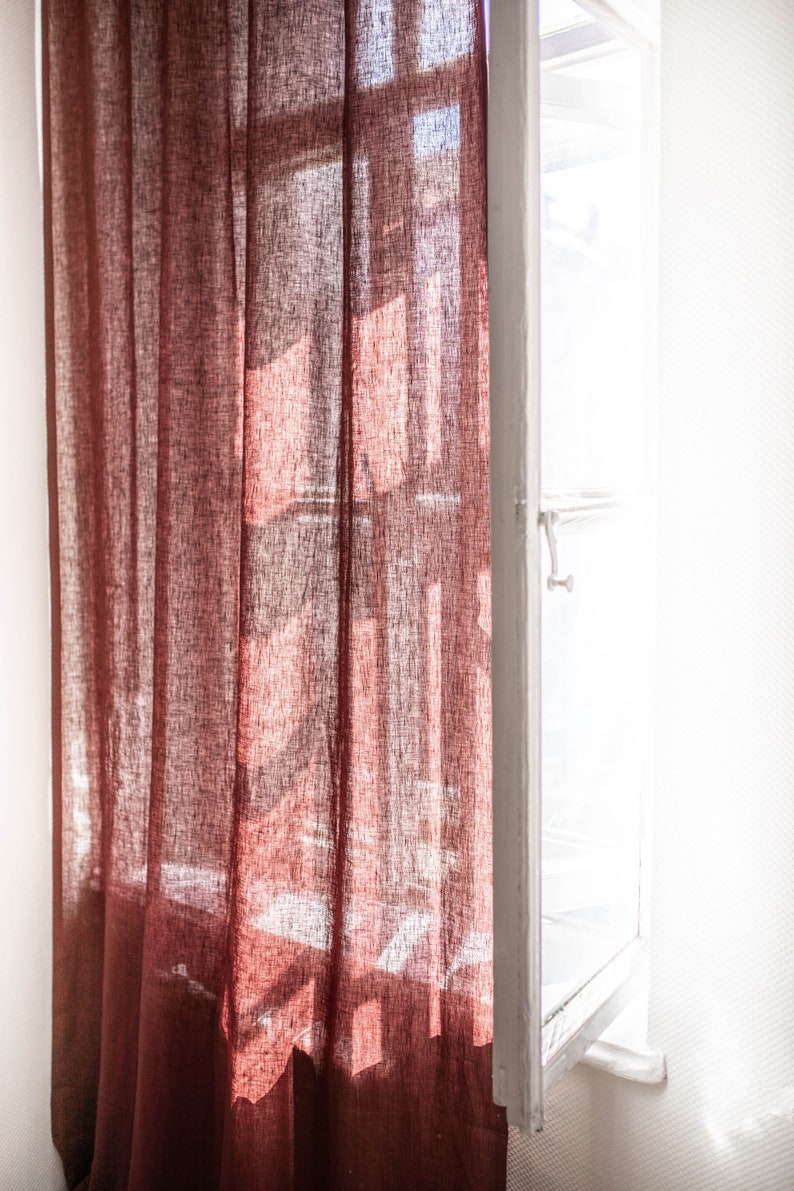 Linen living room curtains. Linen Tab Top Curtain. Linen curtains for bedroom. image 3