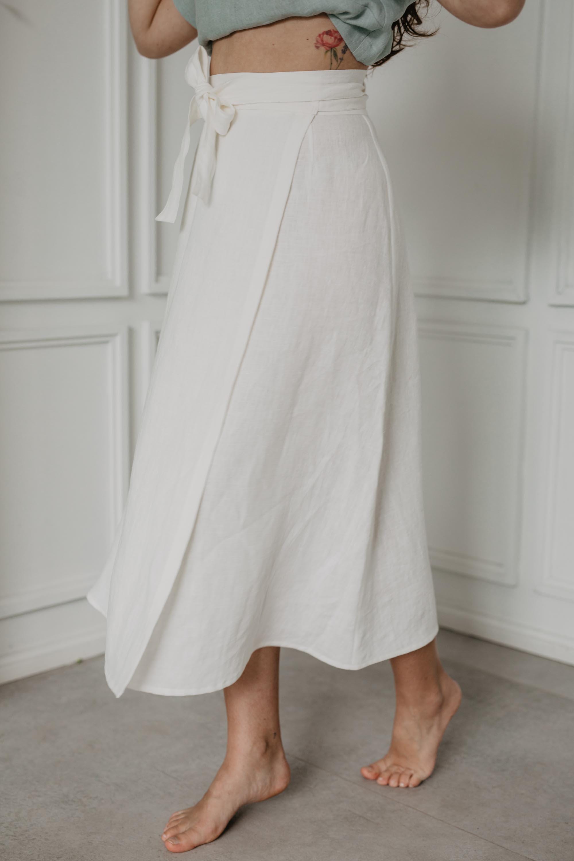 Linen Wrap Skirt IRIS - Etsy