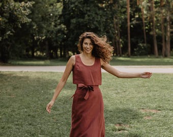 Mini linen crop top PIPPA. Sustainable linen clothing