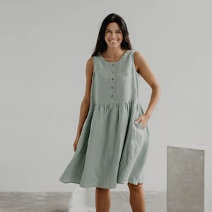 Linen sleeveless summer dress HAZEL